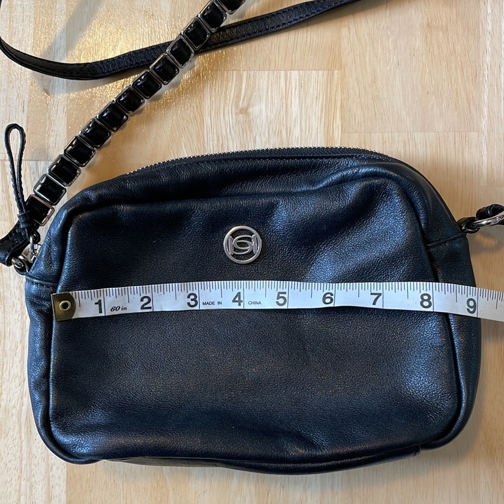 Bebe Genuine Leather Crossbody Bag - Black - Picture 9 of 16